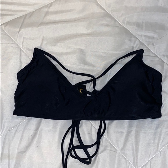 SOLD black tied back bikini top - Picture 1 of 3